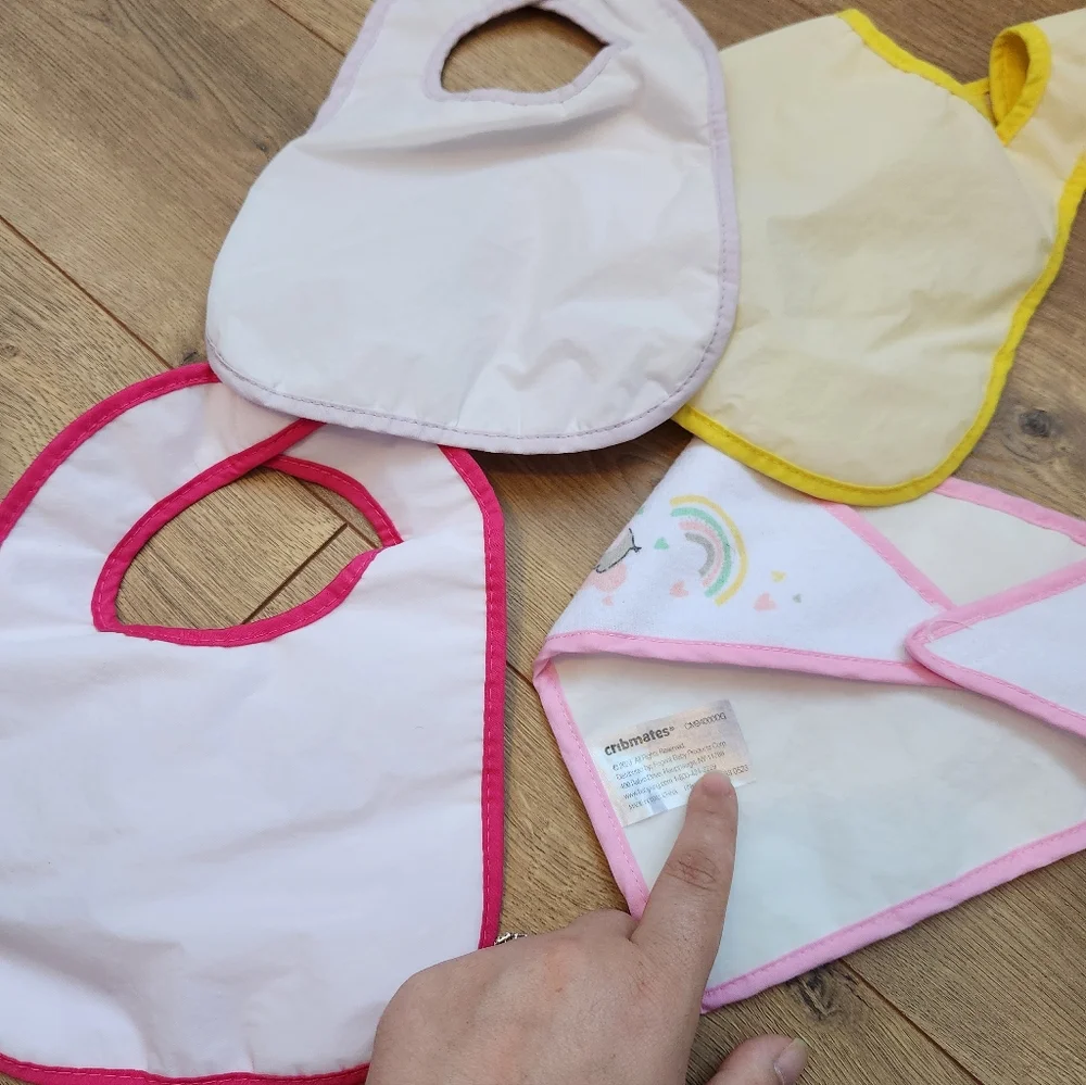 Baby Girl Plastic Backing Bibs